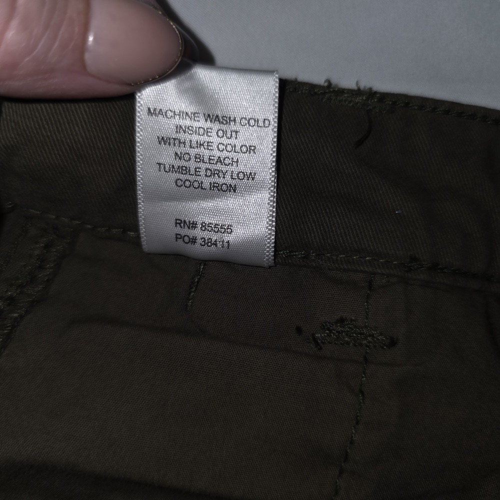 Pistola Army Green Highwaisted Wide Leg Cropped Pants 24 Raw Hem Faded - Picture 13 of 13